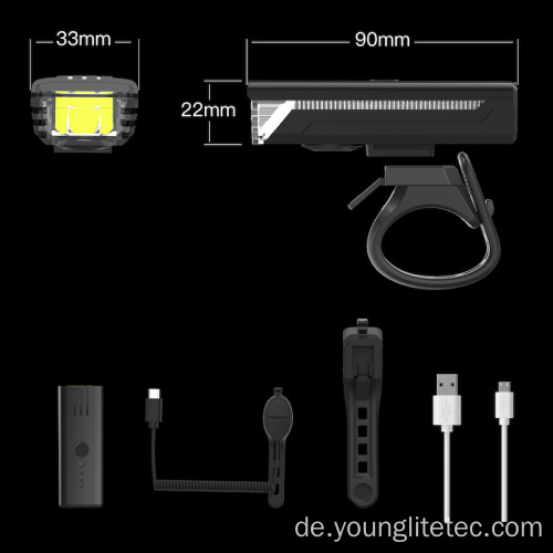 Wiederaufladbarer Sensor Aluminium-Nightrider-Fahrrad-Horn-Licht